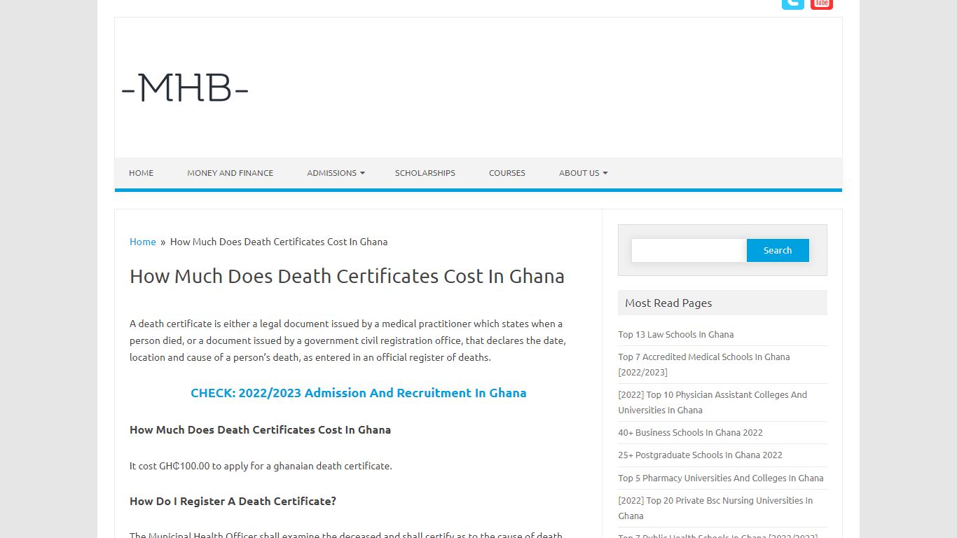 How Much Does Death Certificates Cost In Ghana - 2022/2023